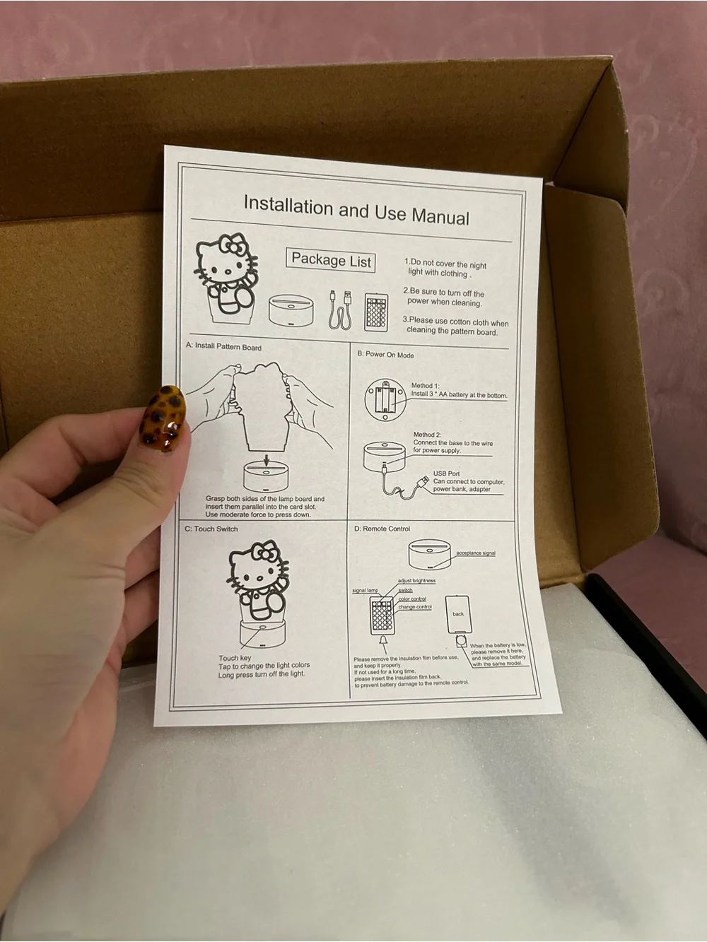 Hello Kitty Instruction Sheet with Pink Accent - Picture 4 of 5